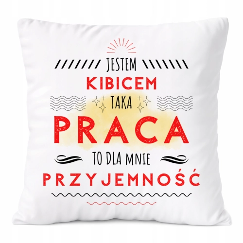 Poduszka Dla Kibica na Prezent z Nadrukiem ze Zdjęciem Biała PoliDraw