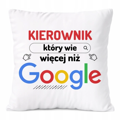 Poduszka Dla Kierownika na Prezent z Nadrukiem ze Zdjęciem Biała PoliDraw