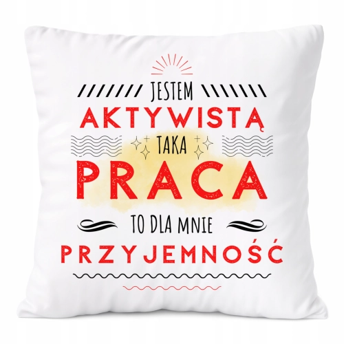 Poduszka Dla Aktywisty na Prezent z Nadrukiem ze Zdjęciem Biała PoliDraw