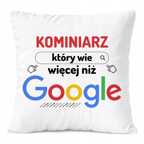 Poduszka Dla Kominiarza na Prezent z Nadrukiem ze Zdjęciem Biała PoliDraw