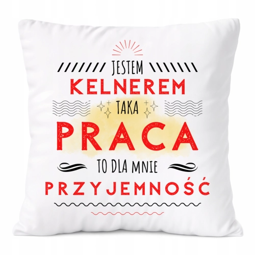 Poduszka Dla Kelnera na Prezent z Nadrukiem ze Zdjęciem Biała PoliDraw