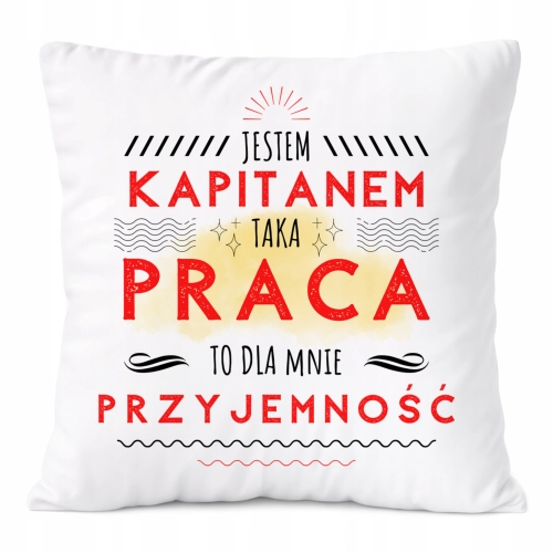 Poduszka Dla Kapitana na Prezent z Nadrukiem ze Zdjęciem Biała PoliDraw