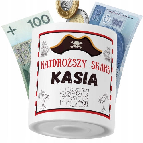 Skarbonka Dla Kasi Córki Dziecka z Nadrukiem ze Zdjęciem