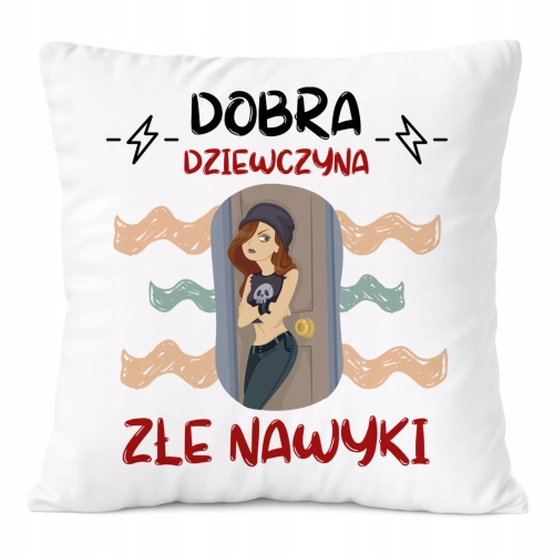 Poduszka Śmieszne na Prezent z Nadrukiem ze Zdjęciem Biała PoliDraw