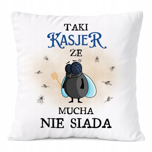 Poduszka Dla Kasjera na Prezent z Nadrukiem ze Zdjęciem Biała PoliDraw