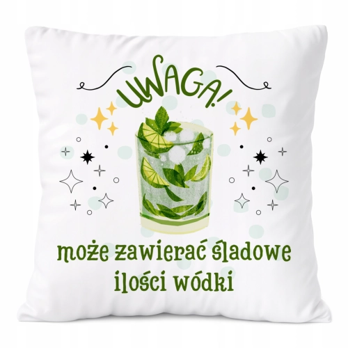 Poduszka Śmieszne na Prezent z Nadrukiem ze Zdjęciem Biała PoliDraw
