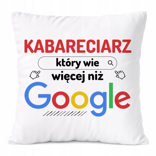 Poduszka Dla Kabareciarza na Prezent z Nadrukiem ze Zdjęciem Biała PoliDraw
