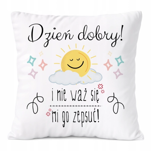 Poduszka Śmieszne na Prezent z Nadrukiem ze Zdjęciem Biała PoliDraw