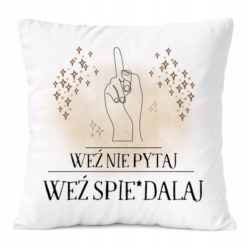 Poduszka Śmieszne na Prezent z Nadrukiem ze Zdjęciem Biała PoliDraw