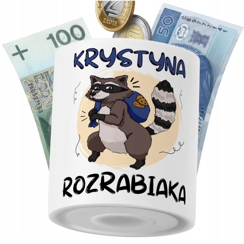 Skarbonka Dla Krystyny Córki Dziecka z Nadrukiem ze Zdjęciem