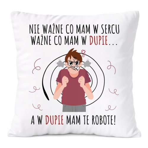 Poduszka Śmieszne na Prezent z Nadrukiem ze Zdjęciem Biała PoliDraw