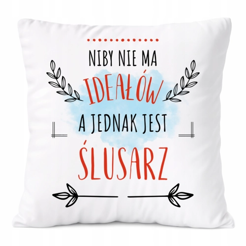 Poduszka Dla Ślusarza na Prezent z Nadrukiem ze Zdjęciem Biała PoliDraw