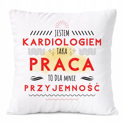 Poduszka Dla Kardiologa na Prezent z Nadrukiem ze Zdjęciem Biała PoliDraw