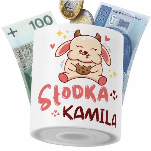 Skarbonka Dla Kamilii Córki Dziecka z Nadrukiem ze Zdjęciem