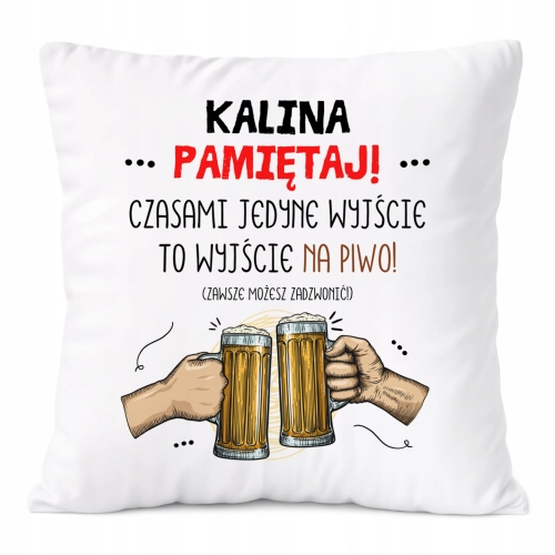 Poduszka Dla Kaliny na Prezent z Nadrukiem ze Zdjęciem Biała PoliDraw