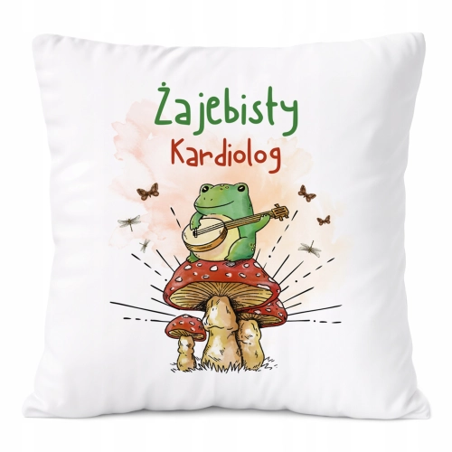 Poduszka Dla Kardiologa na Prezent z Nadrukiem ze Zdjęciem Biała PoliDraw