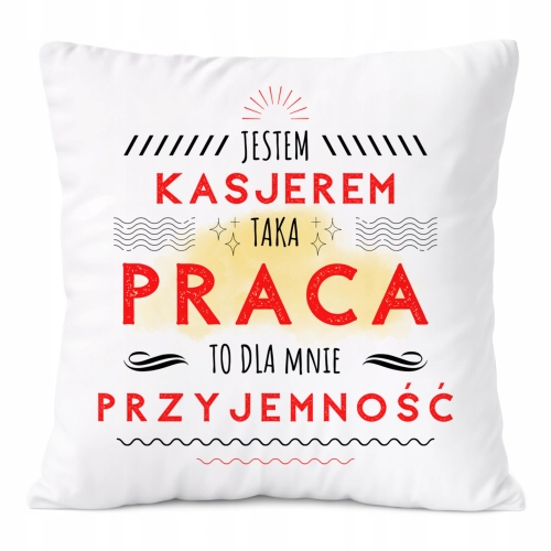 Poduszka Dla Kasjera na Prezent z Nadrukiem ze Zdjęciem Biała PoliDraw