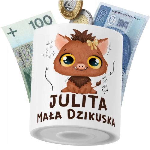 Skarbonka Dla Julity Córki Dziecka z Nadrukiem ze Zdjęciem