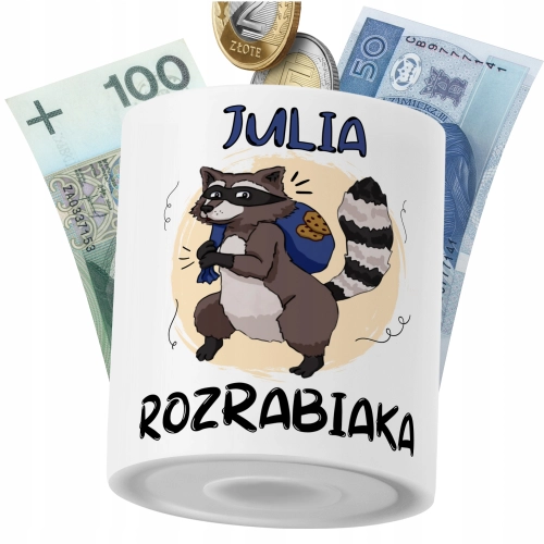 Skarbonka Dla Juli Córki Dziecka z Nadrukiem ze Zdjęciem