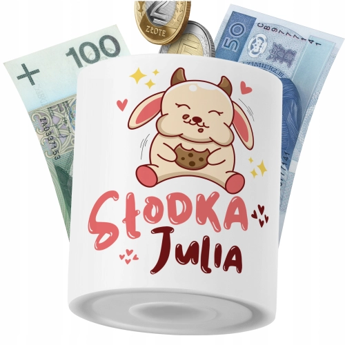 Skarbonka Dla Juli Córki Dziecka z Nadrukiem ze Zdjęciem
