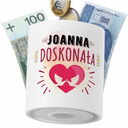 Skarbonka Dla Joanny Córki Dziecka z Nadrukiem ze Zdjęciem