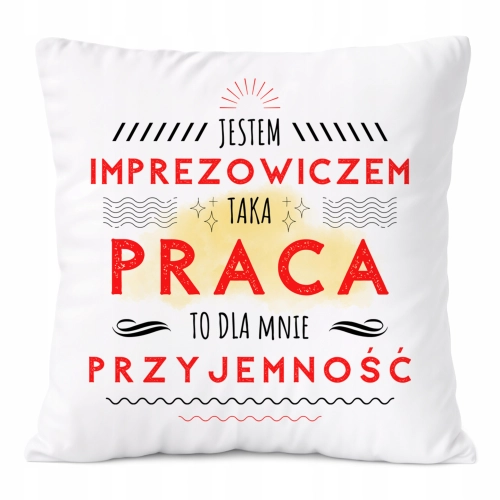 Poduszka Dla Imprezowicza na Prezent z Nadrukiem ze Zdjęciem Biała PoliDraw