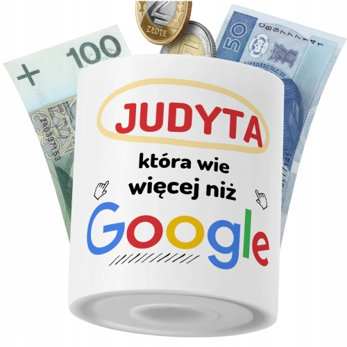 Skarbonka Dla Judyty Córki Dziecka z Nadrukiem ze Zdjęciem