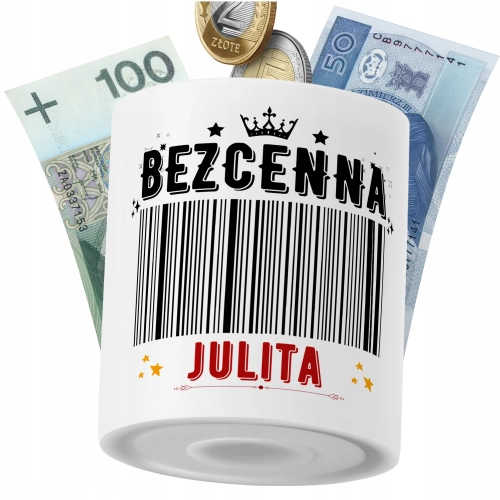 Skarbonka Dla Julity Córki Dziecka z Nadrukiem ze Zdjęciem