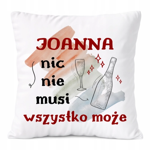 Poduszka Dla Joanny na Prezent z Nadrukiem ze Zdjęciem Biała PoliDraw