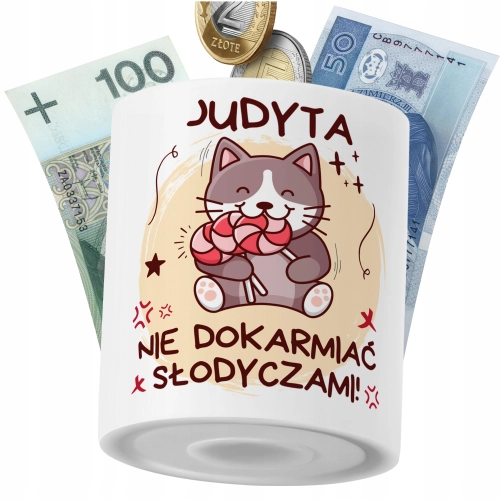 Skarbonka Dla Judyty Córki Dziecka z Nadrukiem ze Zdjęciem