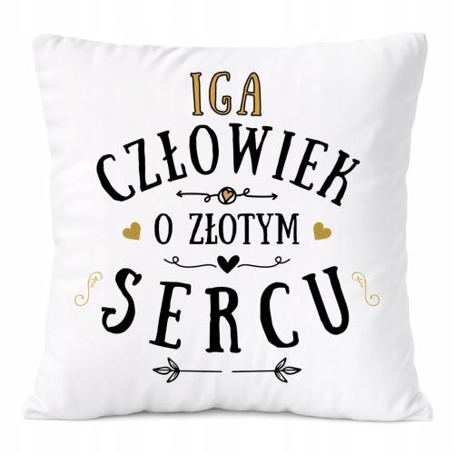 Poduszka Dla Igi na Prezent z Nadrukiem ze Zdjęciem Biała PoliDraw
