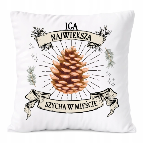 Poduszka Dla Igi na Prezent z Nadrukiem ze Zdjęciem Biała PoliDraw