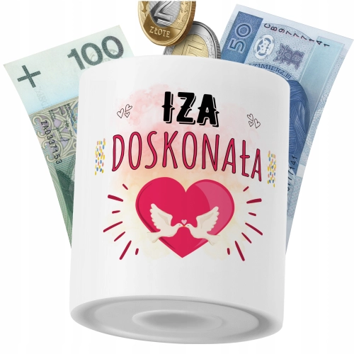 Skarbonka Dla Izy Córki Dziecka z Nadrukiem ze Zdjęciem