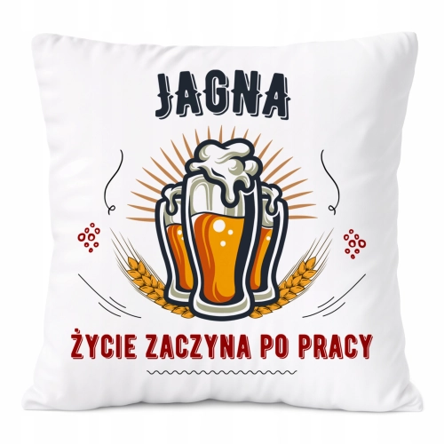 Poduszka Dla Jagny na Prezent z Nadrukiem ze Zdjęciem Biała PoliDraw