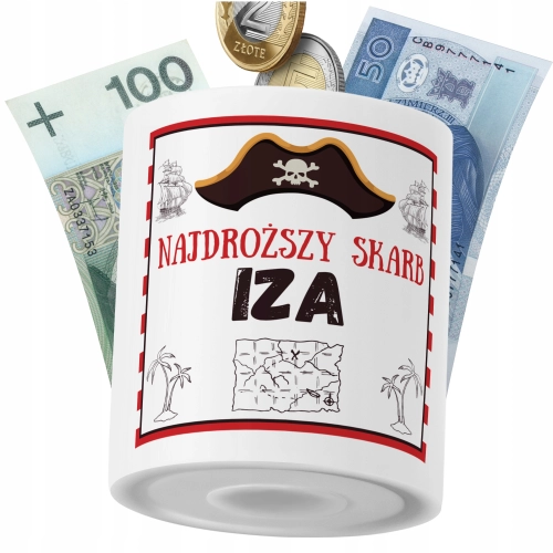 Skarbonka Dla Izy Córki Dziecka z Nadrukiem ze Zdjęciem