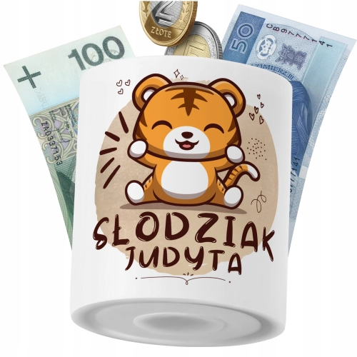 Skarbonka Dla Judyty Córki Dziecka z Nadrukiem ze Zdjęciem