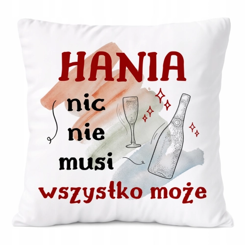 Poduszka Dla Hani na Prezent z Nadrukiem ze Zdjęciem Biała PoliDraw