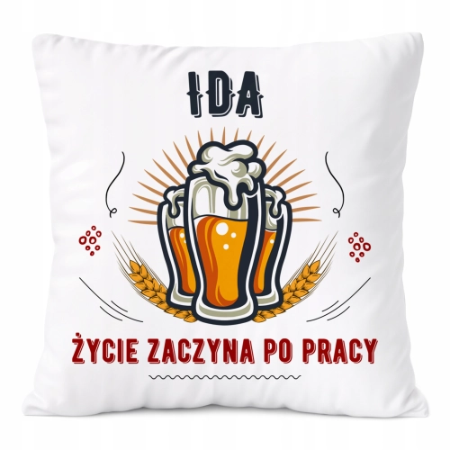 Poduszka Dla Idy na Prezent z Nadrukiem ze Zdjęciem Biała PoliDraw