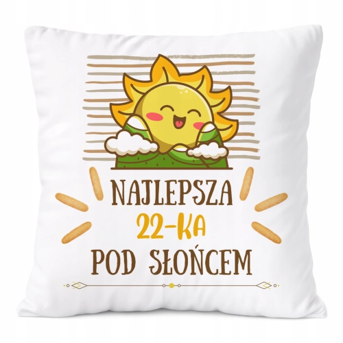 Poduszka Urodziny22 na Prezent z Nadrukiem ze Zdjęciem Biała PoliDraw
