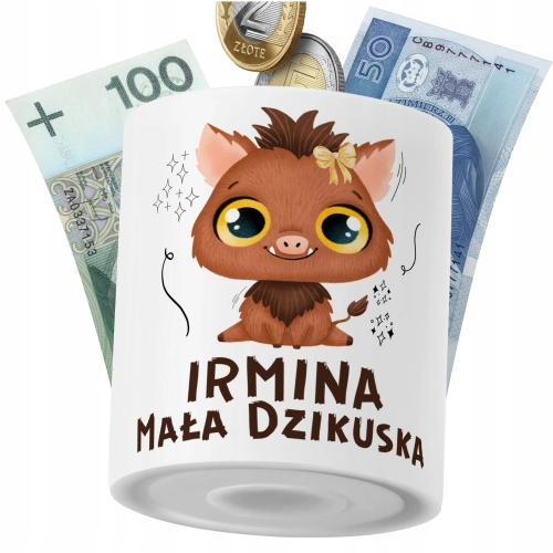 Skarbonka Dla Irminy Córki Dziecka z Nadrukiem ze Zdjęciem