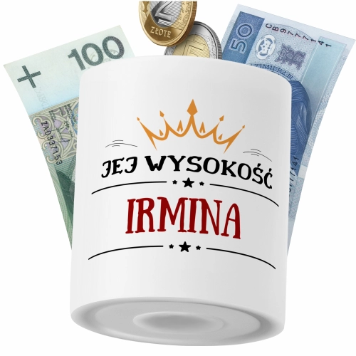 Skarbonka Dla Irminy Córki Dziecka z Nadrukiem ze Zdjęciem