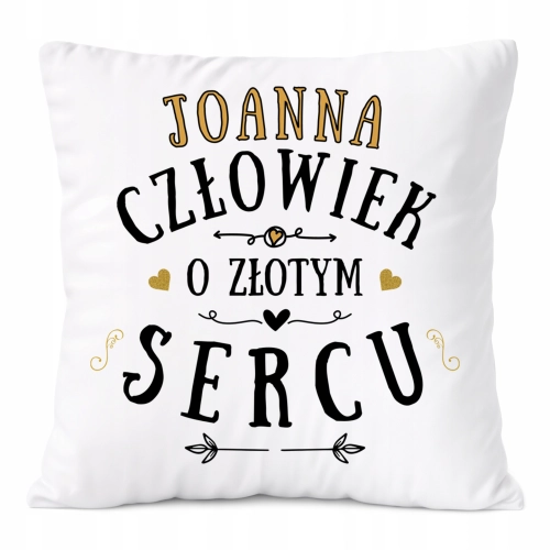 Poduszka Dla Joanny na Prezent z Nadrukiem ze Zdjęciem Biała PoliDraw