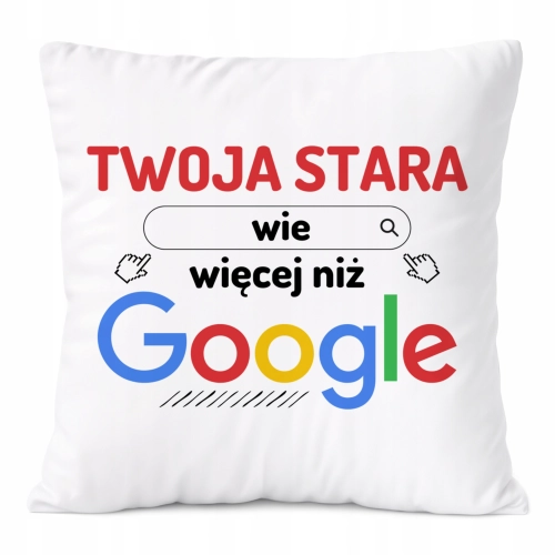 Poduszka Twoja Stara na Prezent z Nadrukiem ze Zdjęciem Biała PoliDraw