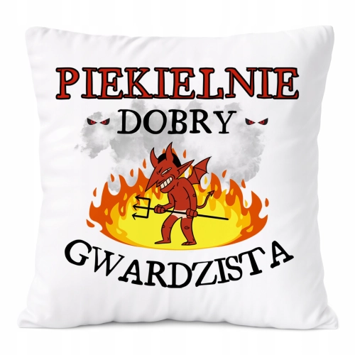 Poduszka Dla Gwardzisty na Prezent z Nadrukiem ze Zdjęciem Biała PoliDraw