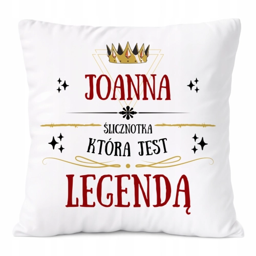 Poduszka Dla Joanny na Prezent z Nadrukiem ze Zdjęciem Biała PoliDraw
