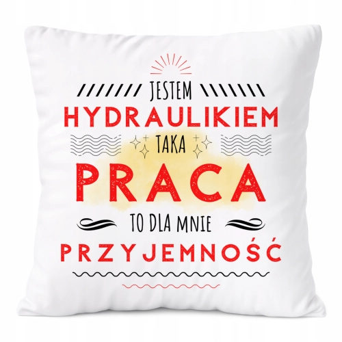 Poduszka Dla Hydraulika na Prezent z Nadrukiem ze Zdjęciem Biała PoliDraw
