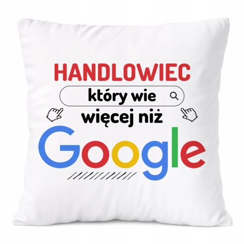 Poduszka Dla Handlowca na Prezent z Nadrukiem ze Zdjęciem Biała PoliDraw