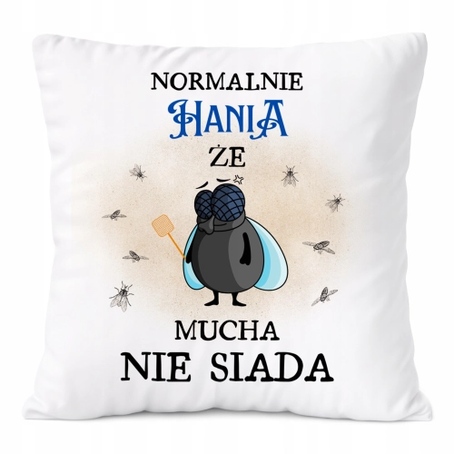 Poduszka Dla Hani na Prezent z Nadrukiem ze Zdjęciem Biała PoliDraw