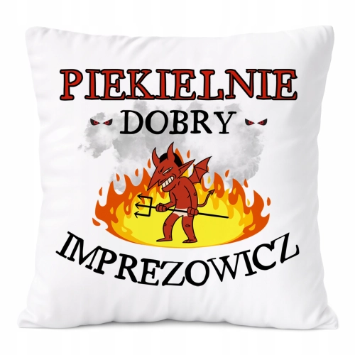 Poduszka Dla Imprezowicza na Prezent z Nadrukiem ze Zdjęciem Biała PoliDraw