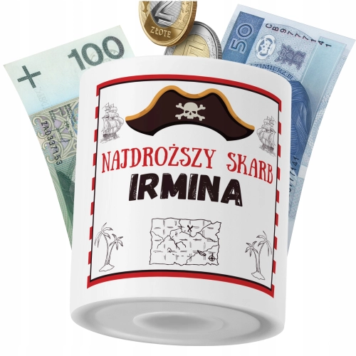 Skarbonka Dla Irminy Córki Dziecka z Nadrukiem ze Zdjęciem